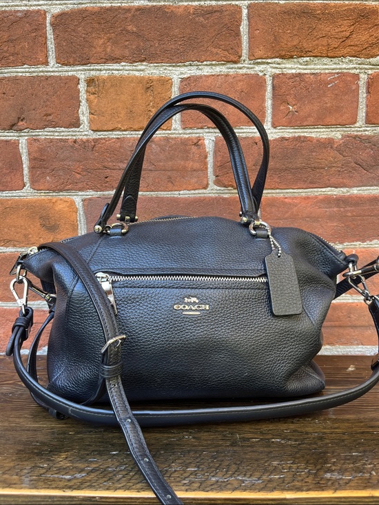 Coach Handbags - Coach Black Pebble Leather Prairie Satchel Crossbody Bag